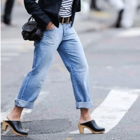 Swedish Hasbeens slip in classic clogs, super-high  black, size 37 - Picture 2 of 16